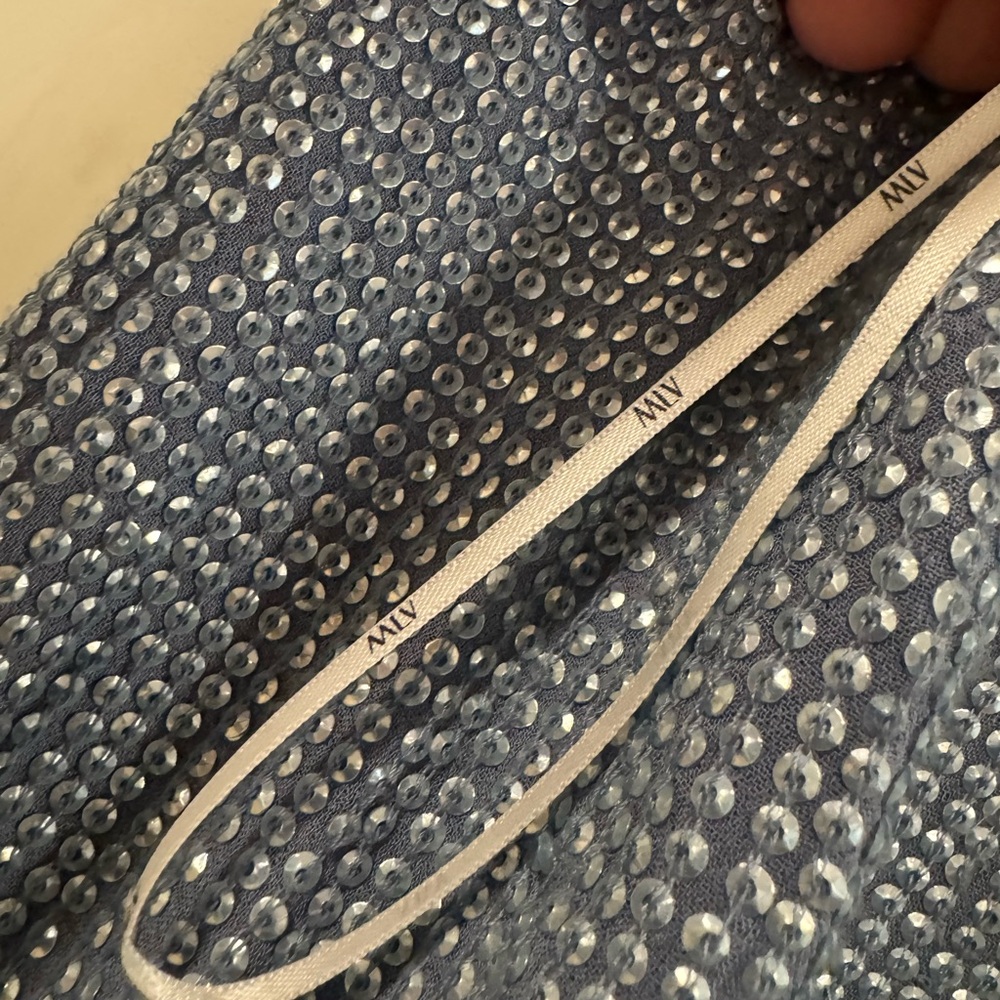 MLV Carmen sequin dress in blue - Picture 10 of 13